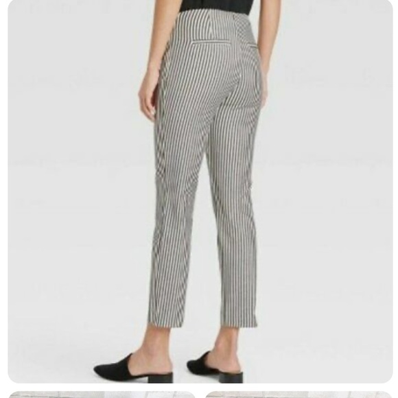 A New Day Grey and White Striped Ankle Pants - Picture 2 of 7